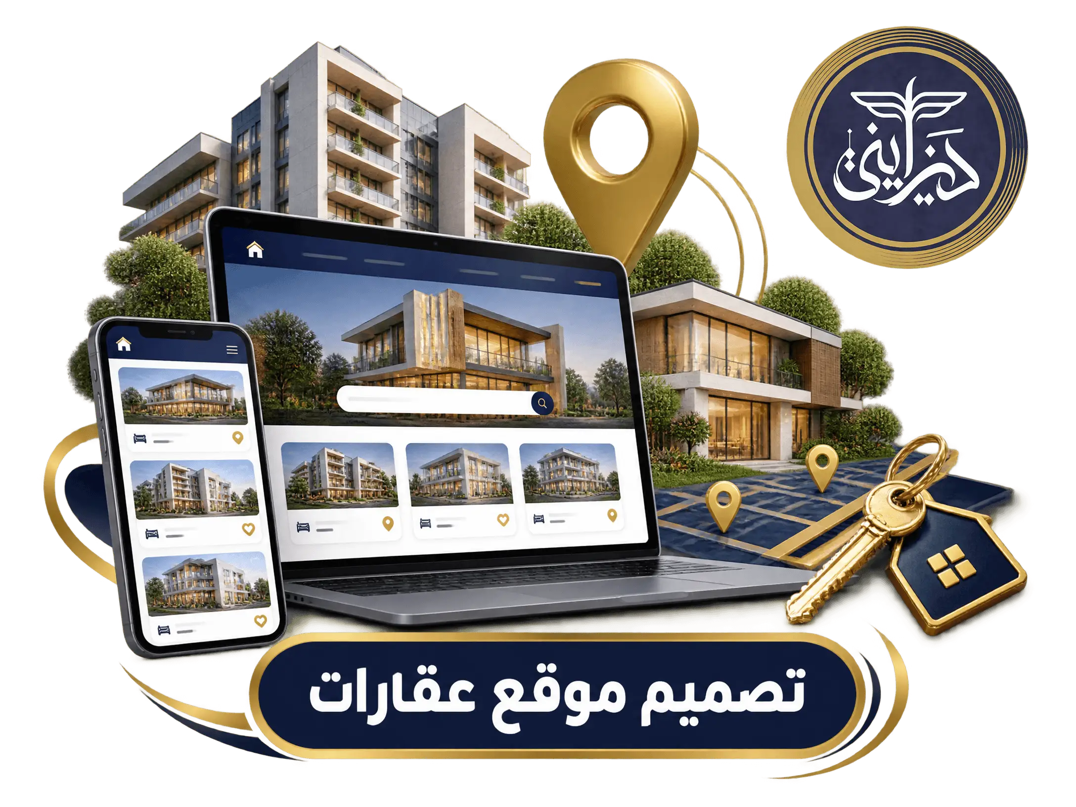 خدمة تصميم موقع عقارات
